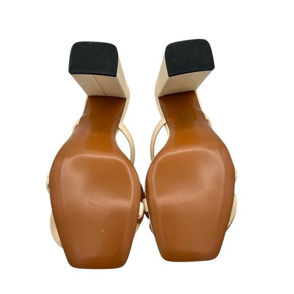 ATP Atelier Rosa Leather Flower Mule Heel 38 Italy Sculptural Chic - Picture 4 of 7